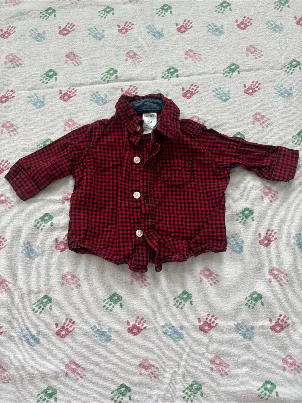 5for25 | Carter's Red & Black Plaid Button-Down Collared Baby Shirt